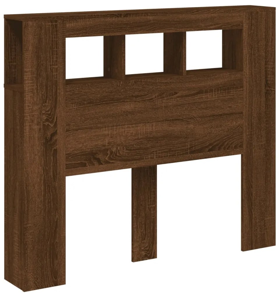 Cabeceira c/ LEDs 120x18,5x103,5 cm carvalho castanho