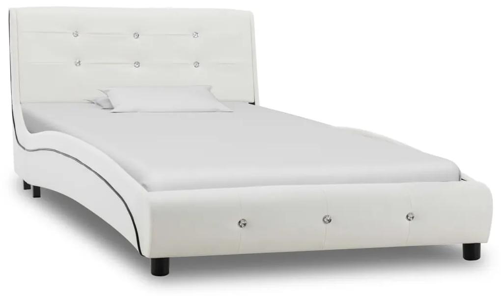 280312 vidaXL Estrutura de cama 90x200 cm couro artificial branco