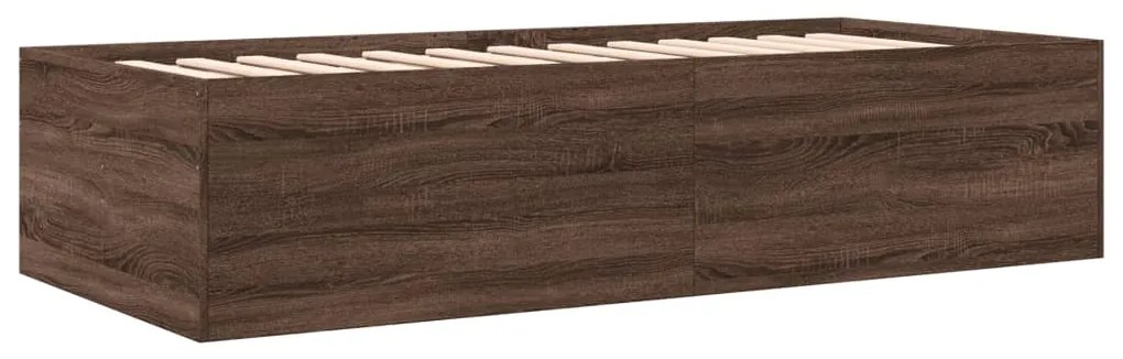 Sofá-cama com gavetas sem colchão 90x190 cm carvalho castanho