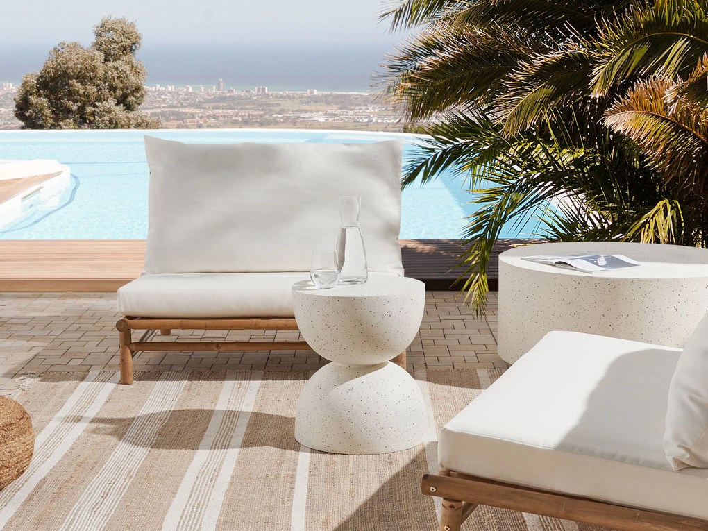 Mesa de apoio branca com efeito terrazzo CAORIA Beliani