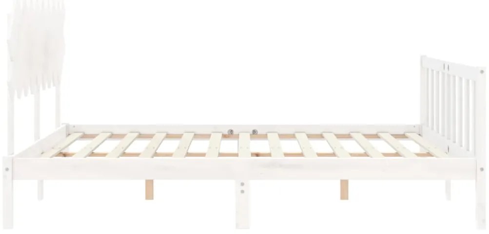 Estrutura cama Super King Size c/ cabeceira madeira branco