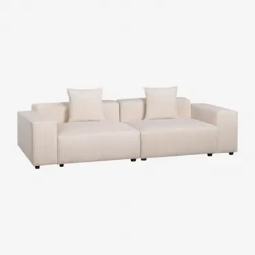Sofá Modular De 2 Peças ↔︎270 Cm Com Apoio De Braço Baixo Bruna Bombazina Crema Linho - Sklum