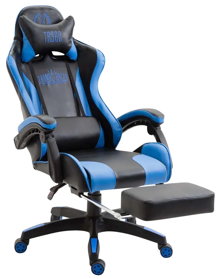 Cadeira Gaming Ignite em imitação de pele preto/azul