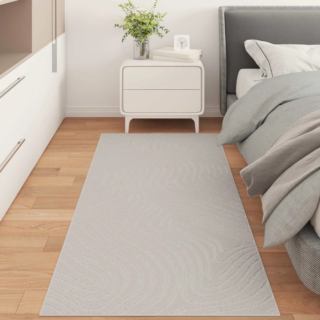 vidaXL Tapetes de área Retangular HUARTE Creme 150 x 80 cm Poliéster