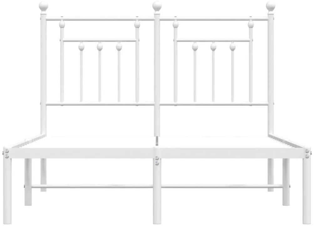 Estrutura de cama com cabeceira 120x200 cm metal branco