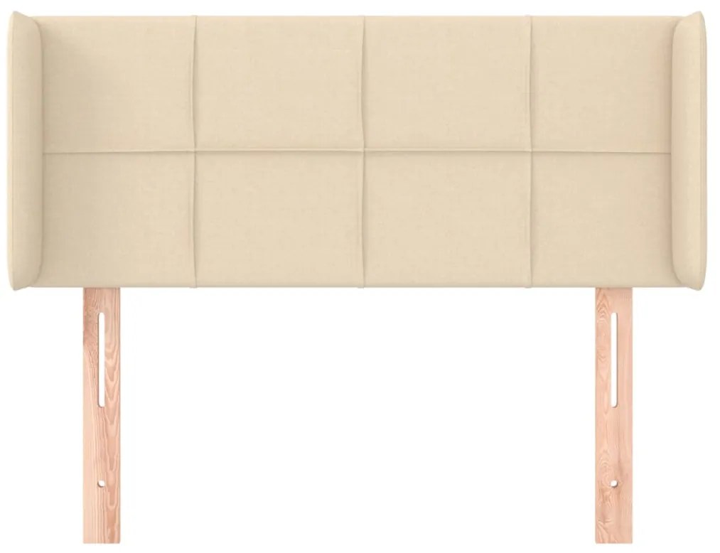 Cabeceira de cama c/ abas tecido 103x16x78/88 cm creme