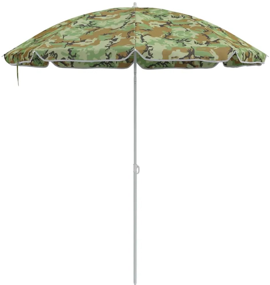 Guarda-sol de Praia vidaXL com Pólo de Alumínio Camuflado 240 cm
