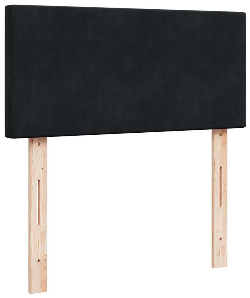 Cama com molas/colchão 80x200 cm veludo preto