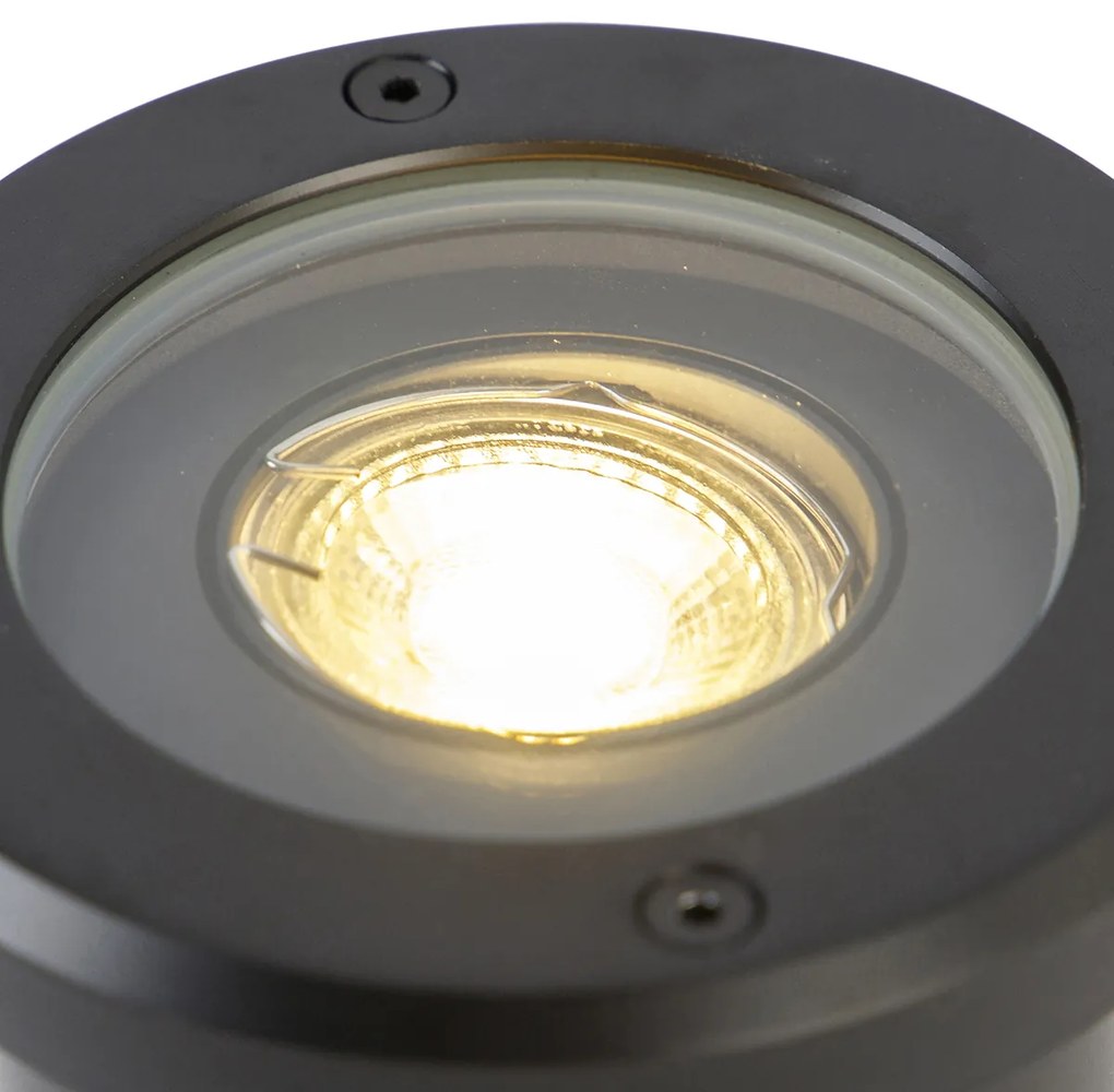 Conjunto de 6 focos de exterior inteligentes ajustáveis pretos IP65 com LED - Delux Moderno