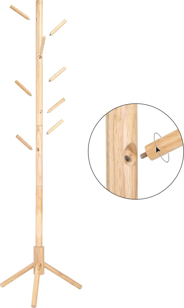 Cabide bengaleiro 47 x 47 x 175 cm cor natural