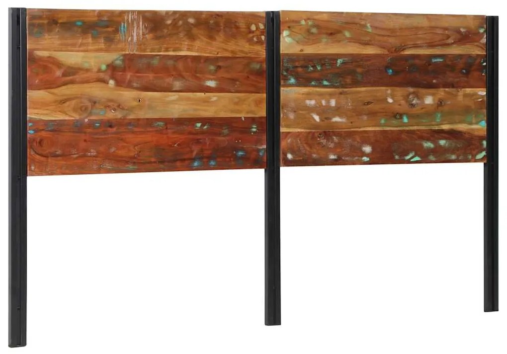 Cabeceira de cama 180 cm madeira recuperada maciça/ferro