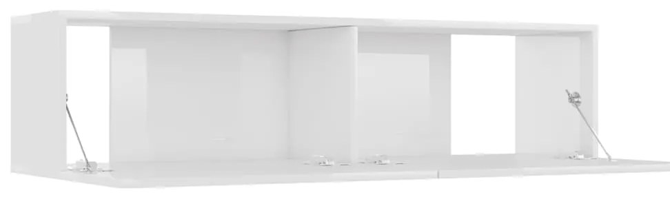 Móvel de TV 120x30x30 cm derivados de madeira branco brilhante