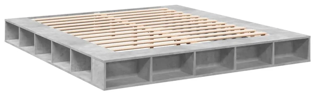 Estrutura de cama 200x200 cm derivados de madeira cinza cimento
