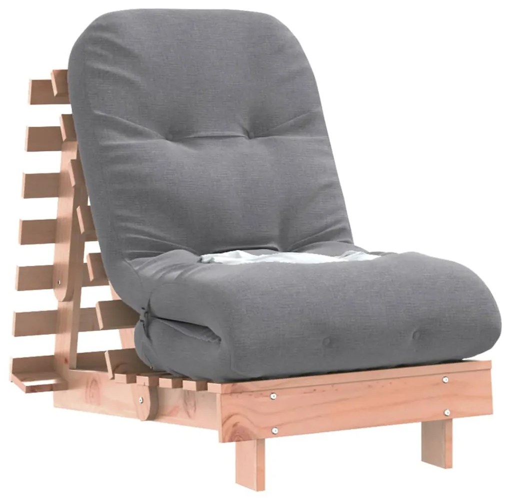 Sofá-cama futon com colchão 60x206x11 cm madeira douglas maciça