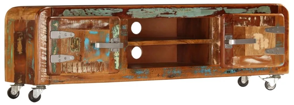 Móvel de TV 120x30x36 cm madeira recuperada maciça