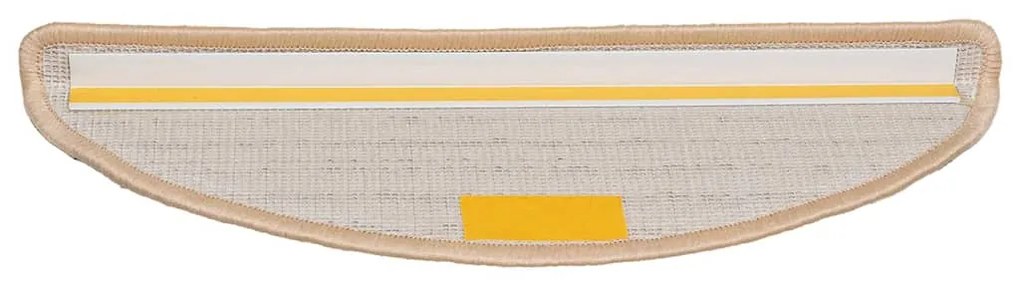 Tapetes de escada 30 pcs 56x17x3 cm creme