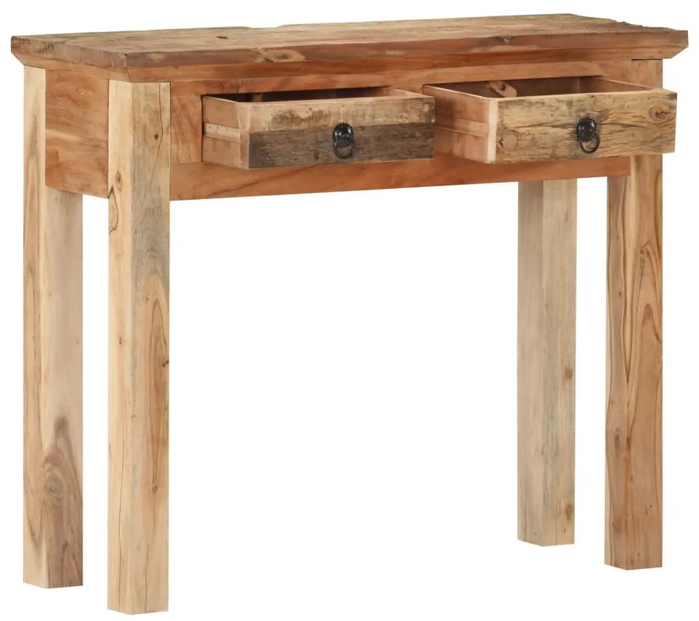 Mesa consola 90,5x30x75 cm madeira acácia e recuperada maciças