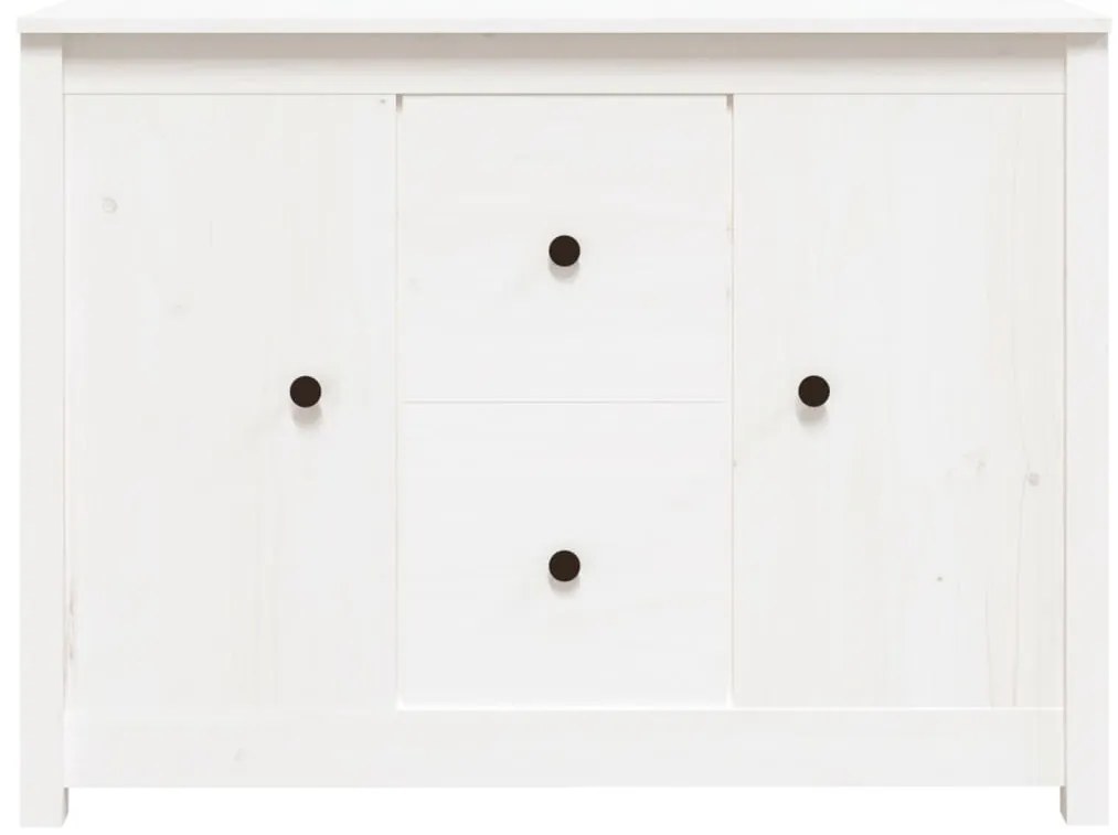 Aparador 100x35x74 cm madeira de pinho maciça branco