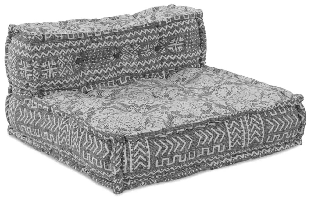 vidaXL Pouffe Modular Cinza Claro 70x70x54 Tecido