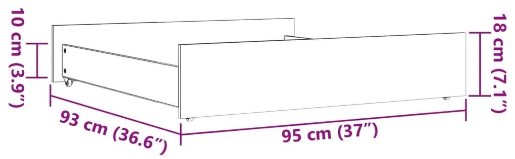 Gavetas para cama 2 pcs madeira de pinho maciça castanho mel