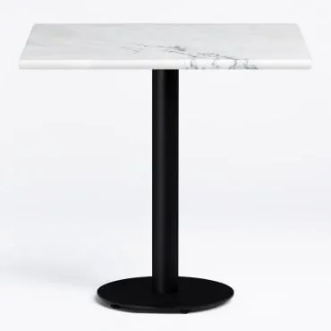 Mesa De Bar Quadrada Em Mármore Rocher Mármore Branco & ~60 Cm - Sklum
