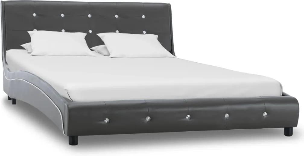 Estrutura de cama 120x200 cm couro artificial cinzento