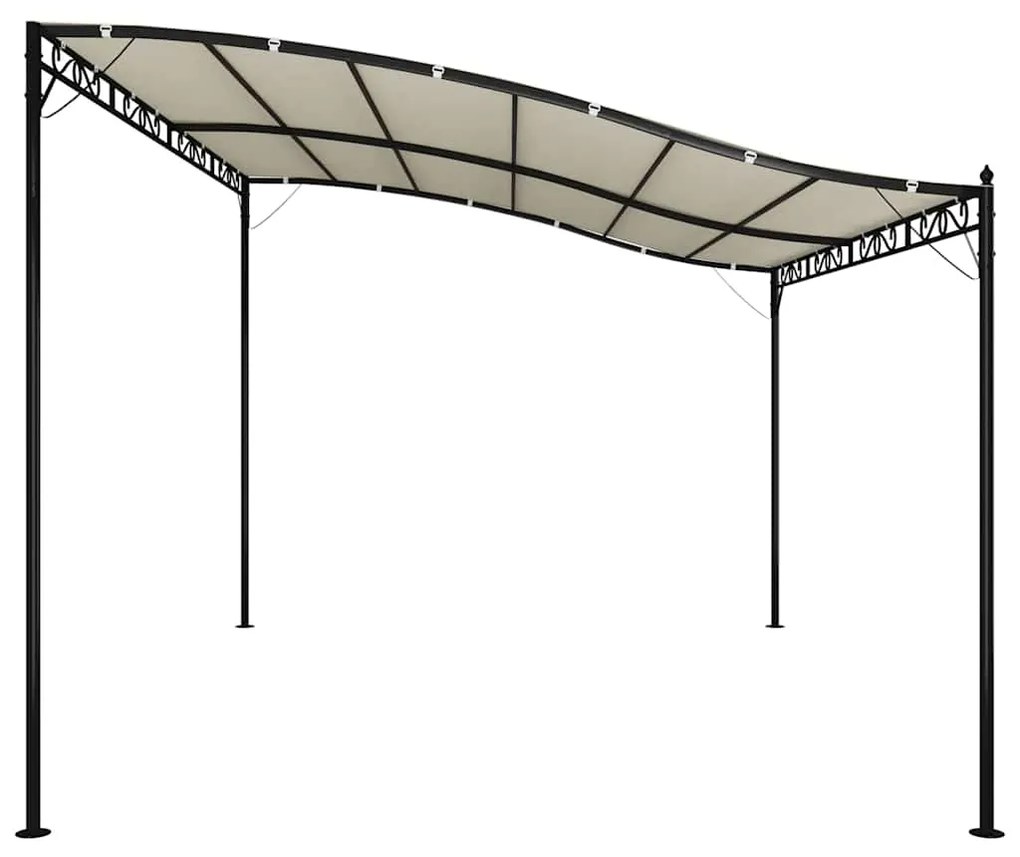 Toldo 4x3 m 180 g/m² tecido e aço cor creme