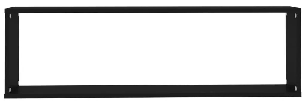 Prateleiras parede forma cubo 2 pcs derivados de madeira preto