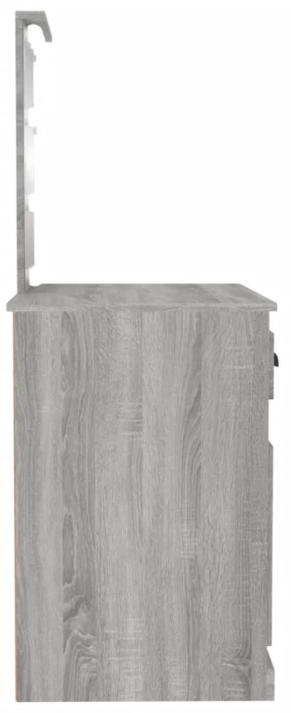 Toucador com LEDs 90x50x132,5 cm derivados madeira cinza sonoma