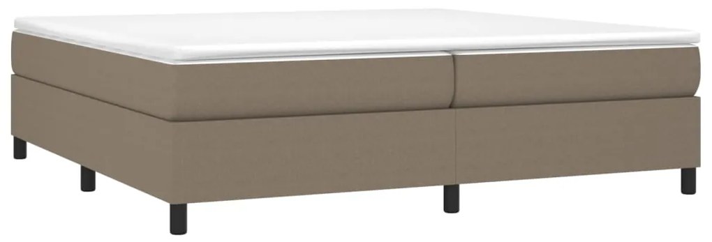 Cama com molas/colchão 200x200 cm tecido castanho-acinzentado