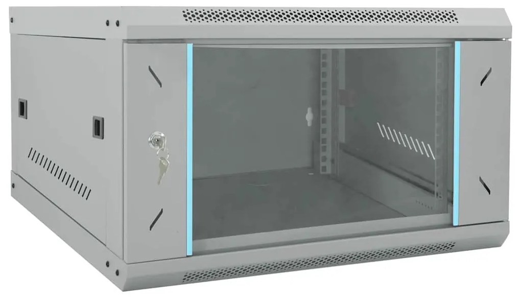 vidaXL Armário de Rede com armazenamento Cinzeto 53 x 60 x 30 cm Aço