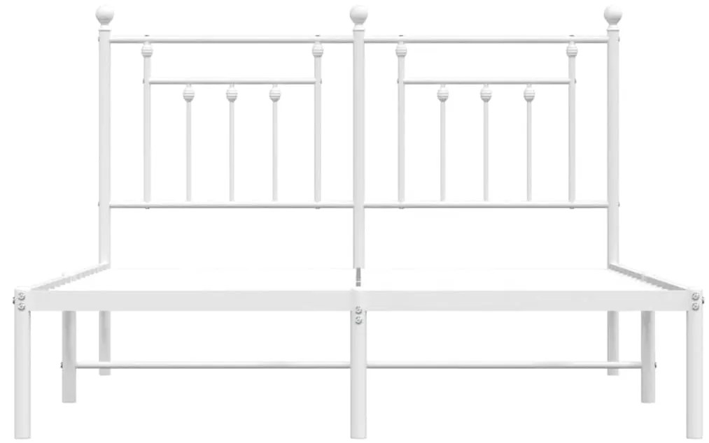 Estrutura de cama com cabeceira 150x200 cm metal branco