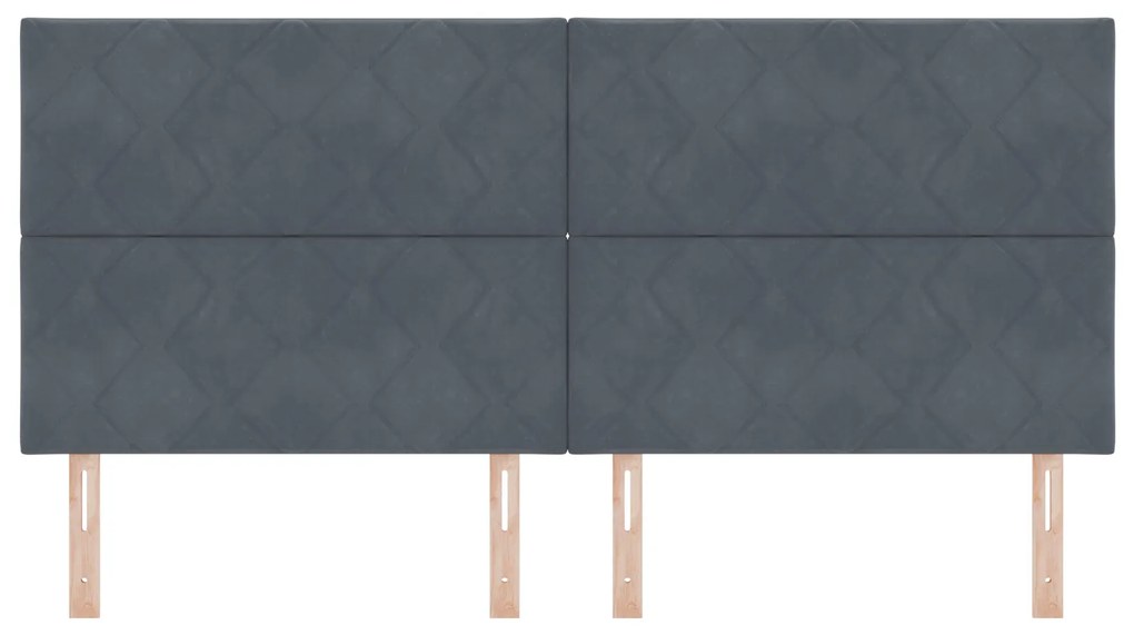 Cabeceira Design de Blocos de Diamante Cinza Escuro 200 cm Veludo
