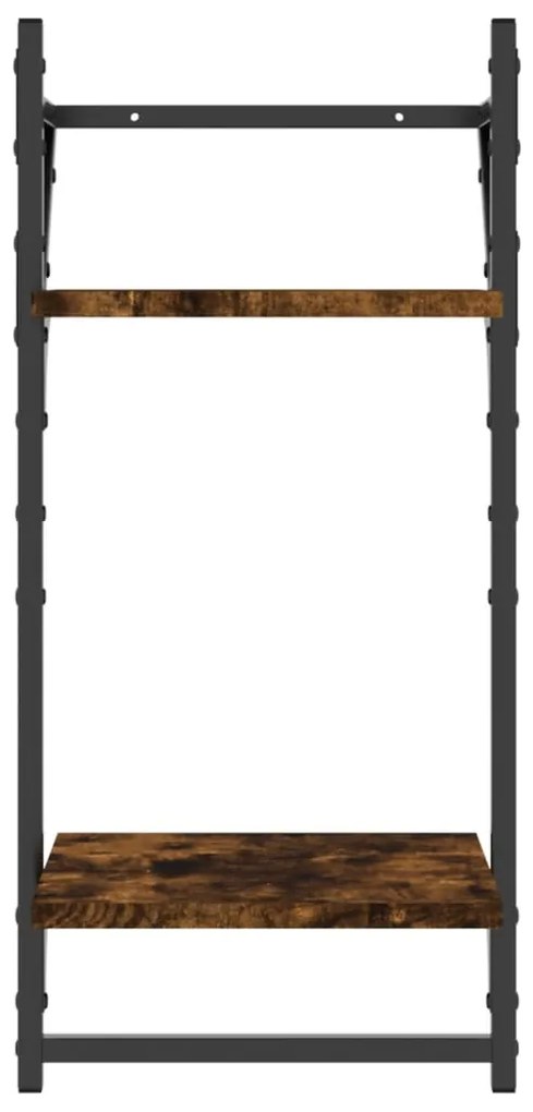 Estante 2 prateleiras c/ barras 2pcs 30x25x65cm carvalho sonoma