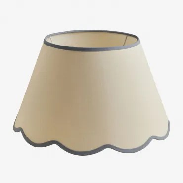 Berne Lampshade Ø40 Cm & Lâmpada Suspensa De Teto & Algodão Bege Creme - Azul Marinho - Sklum