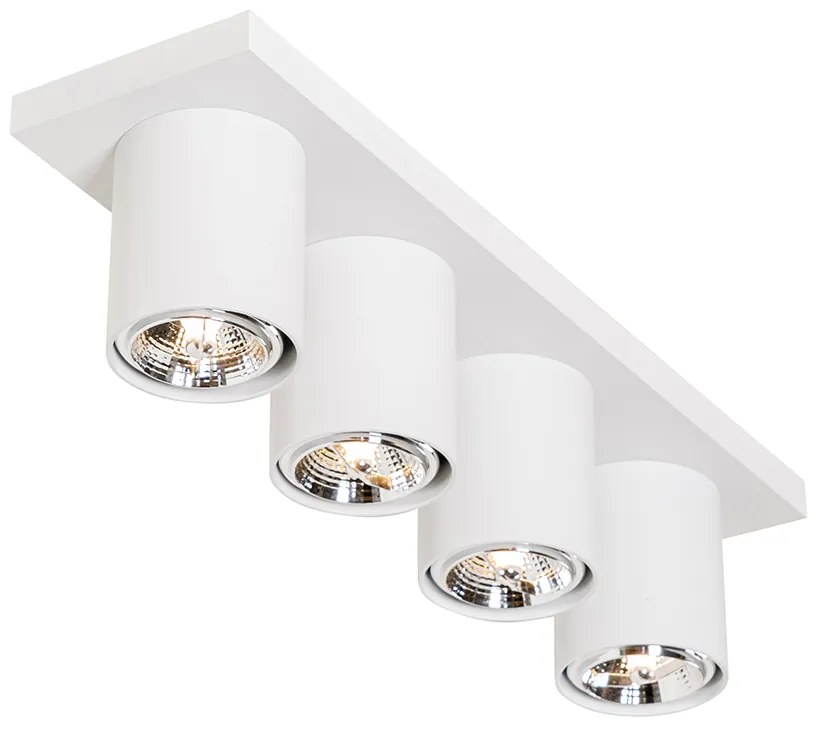 Candeeiro de teto moderno branco 4 luzes - Tubo Moderno