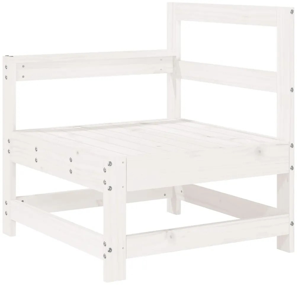 8 pcs conjunto sofás de jardim pinho maciço branco