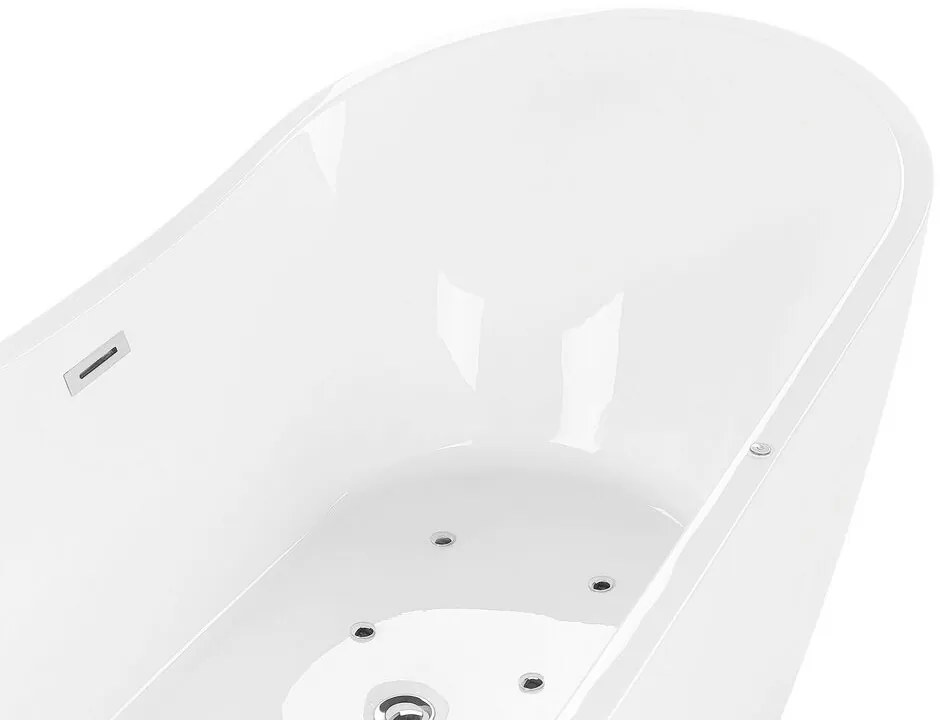 Banheira autónoma de hidromassagem em acrílico branco com LED 180 x 85 cm ANTIGUA Beliani