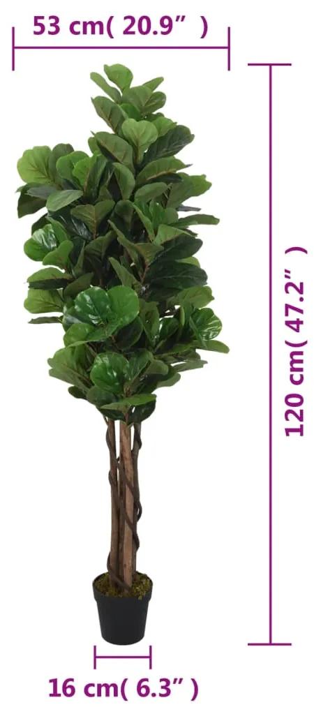 Figueira-lira artificial 134 folhas 120 cm verde