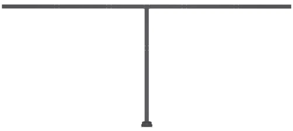 Toldo retrátil manual com LED 500x300 cm azul e branco