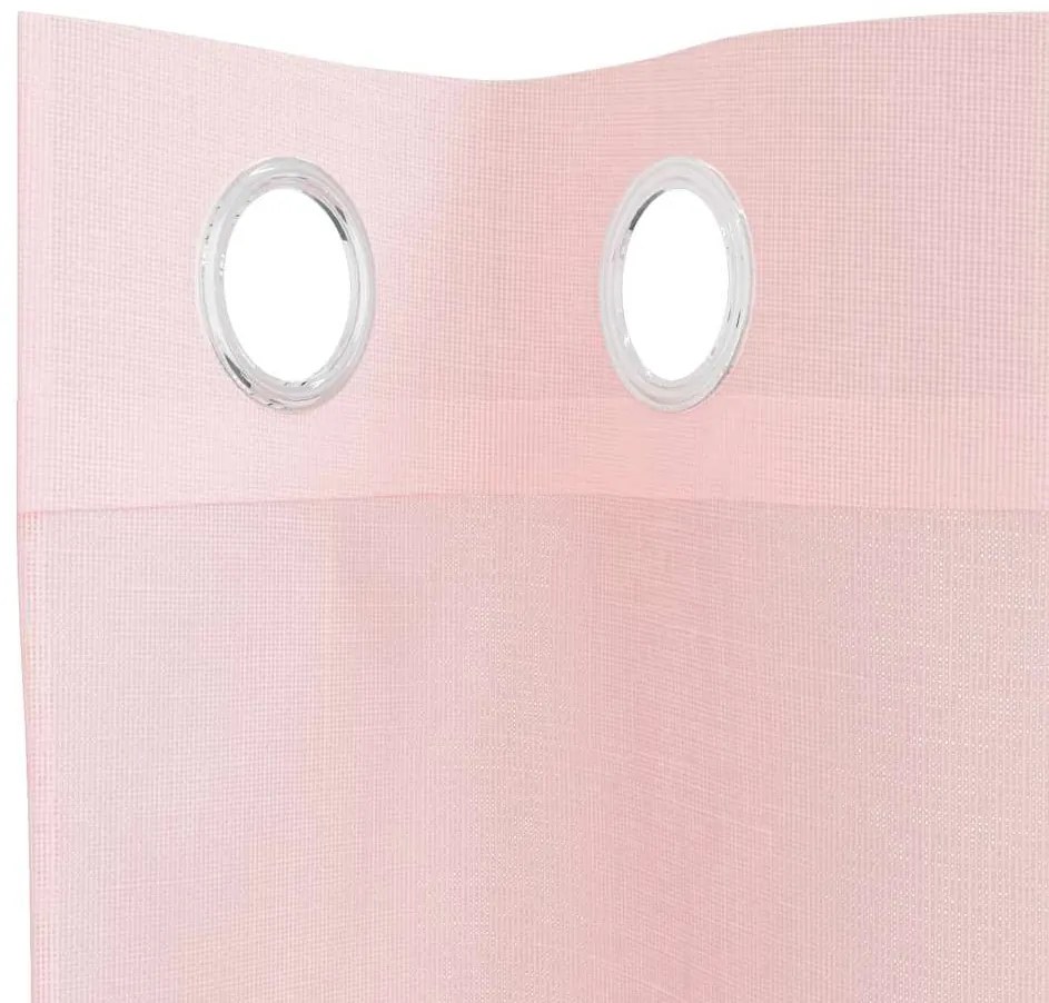 Cortinas de voile com ilhós 2 pcs rosa-claro 140x225 cm