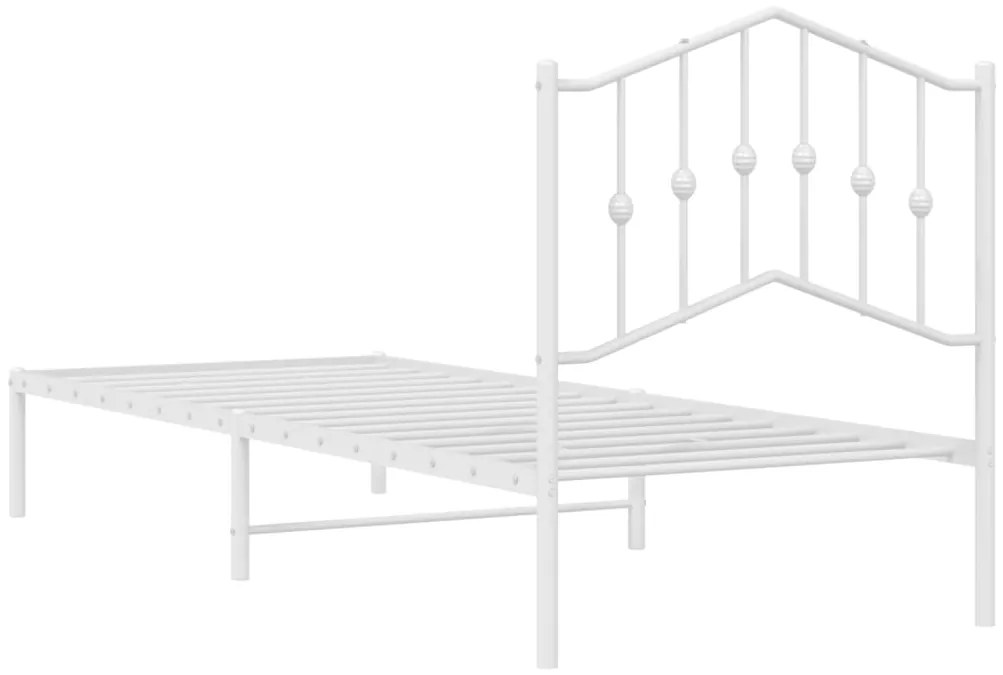 Estrutura de cama com cabeceira 90x200 cm metal branco