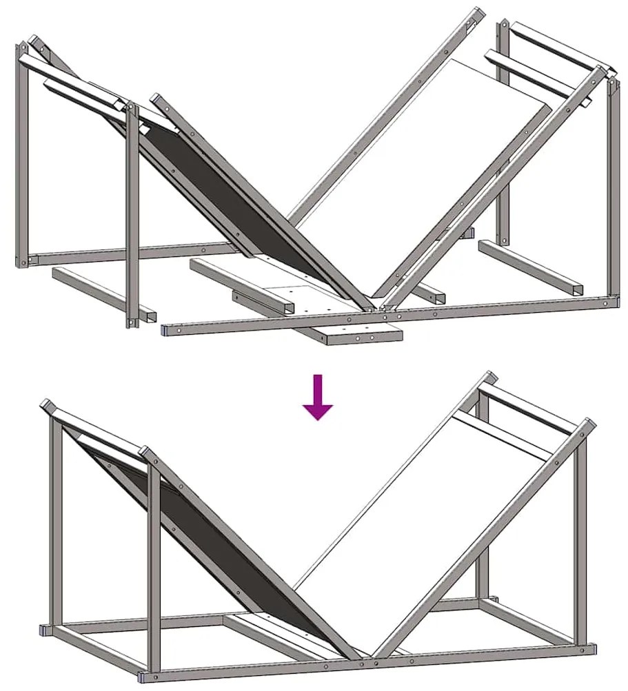 Suporte para lenha 70x43x34,5 cm aço laminado a frio branco
