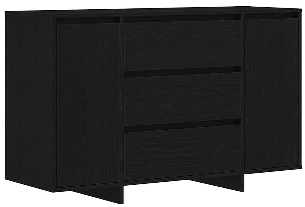 Sideboard Preto Carvalho 120x41x75 cm Madeira de Engenharia