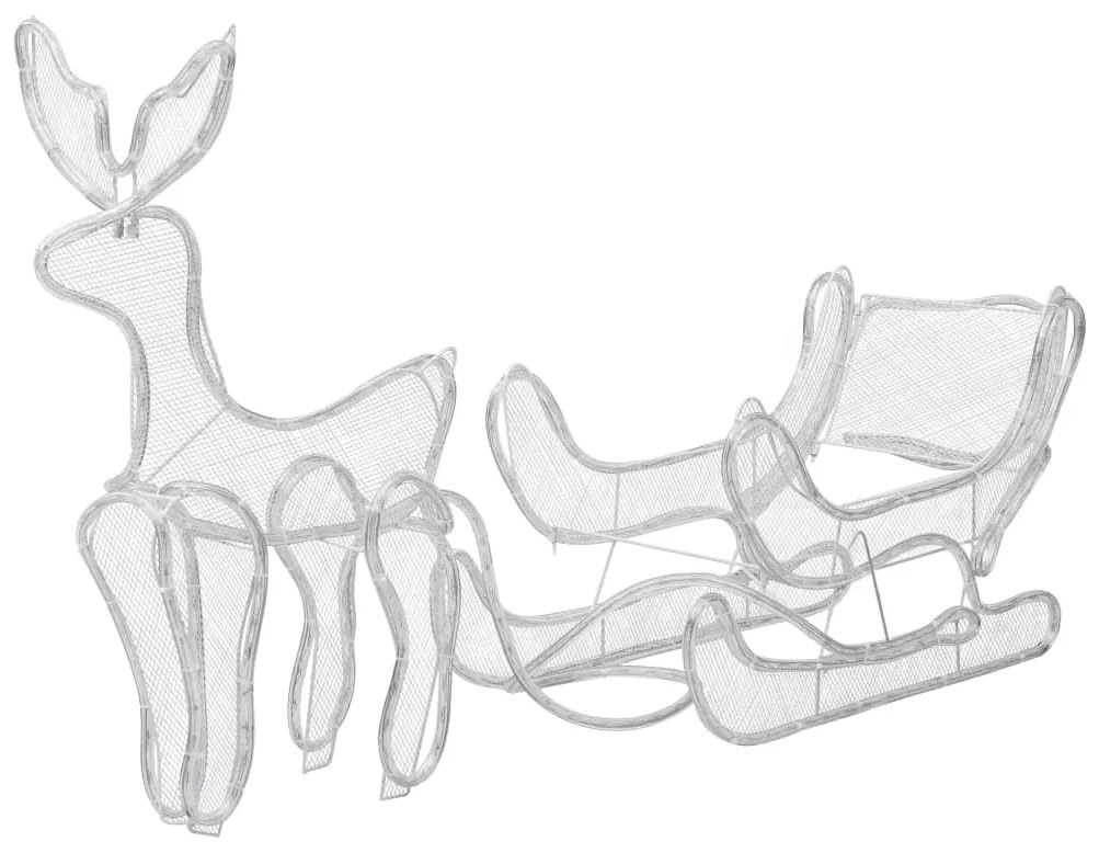 Iluminação de Natal formato rena e trenó com rede 432 luzes LED
