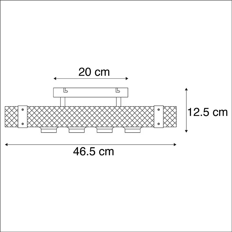 LED Luminária de teto industrial inteligente madeira com aço incl. 4 WiFi A60 - Reena Industrial