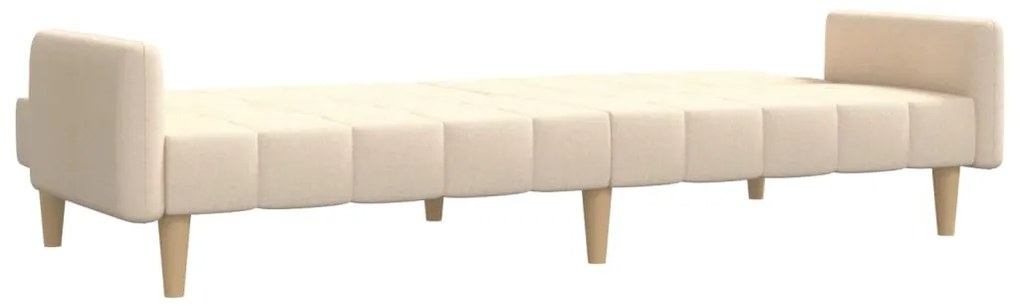 Sofá-cama de 2 lugares tecido cor creme