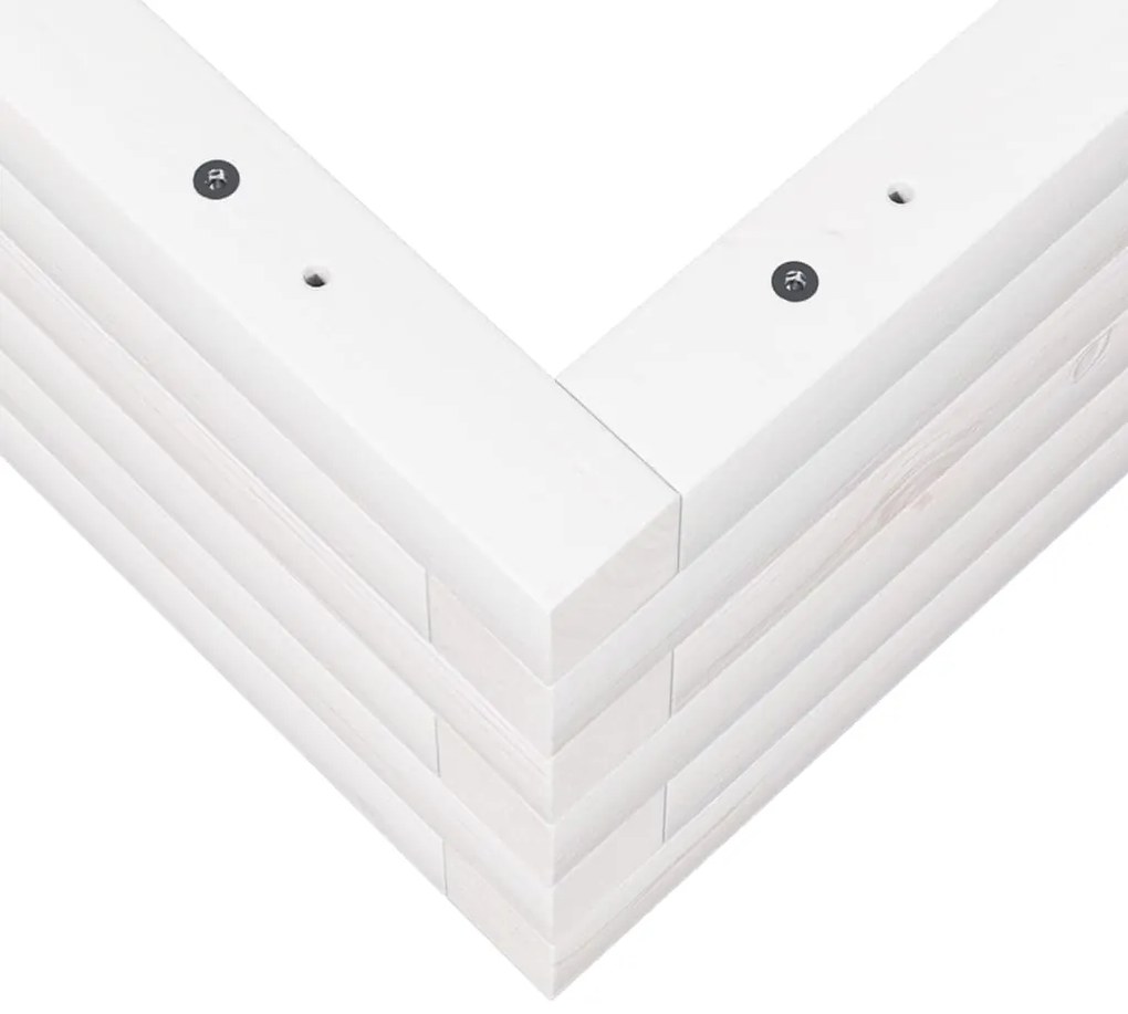Vaso/floreira de jardim 50x50x23 cm pinho maciço branco