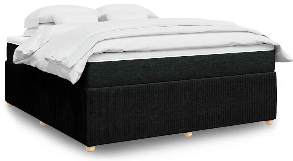 Cama com molas/colchão 180x200 cm tecido preto