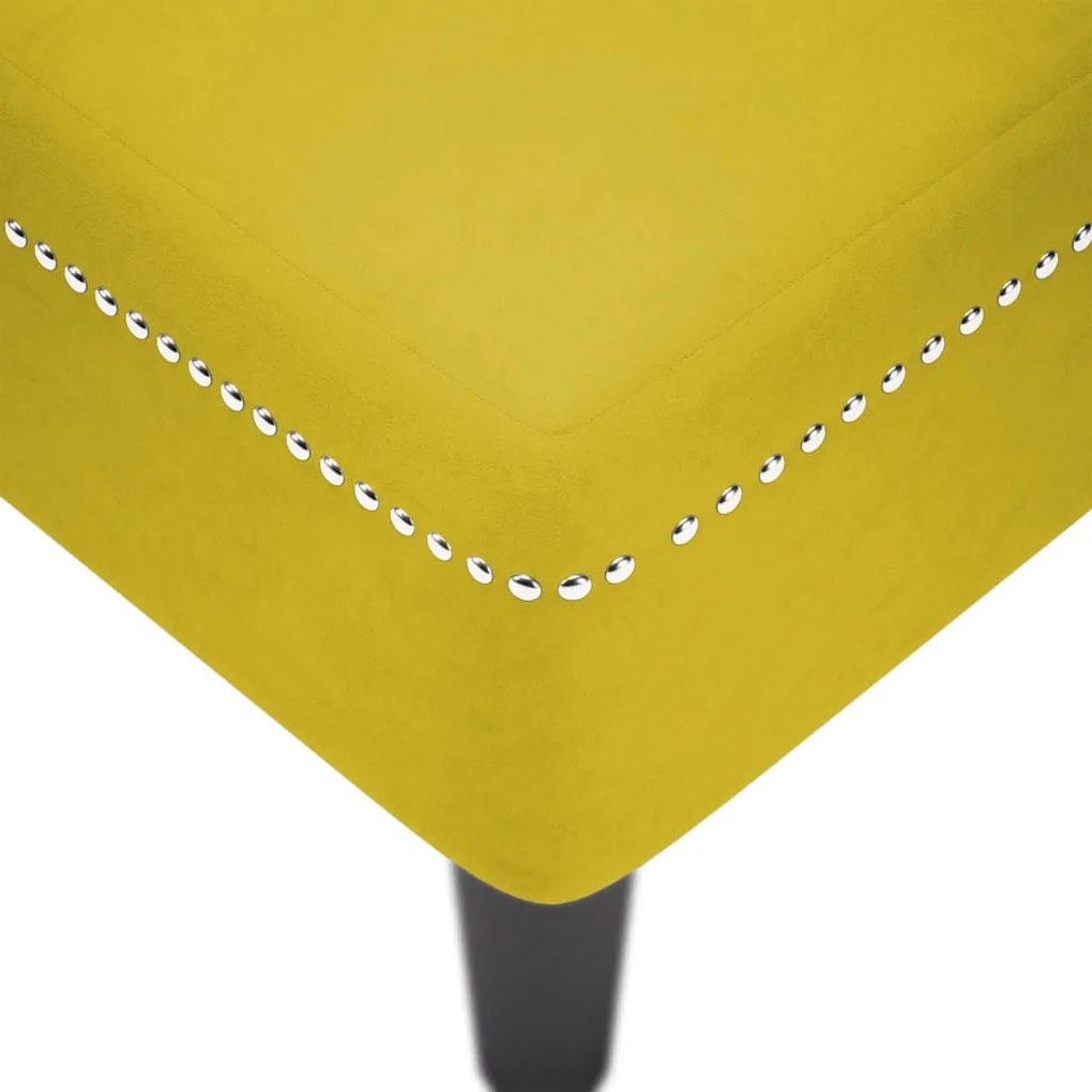 Chaise lounge c/almofada/apoio de braços direito veludo amarelo